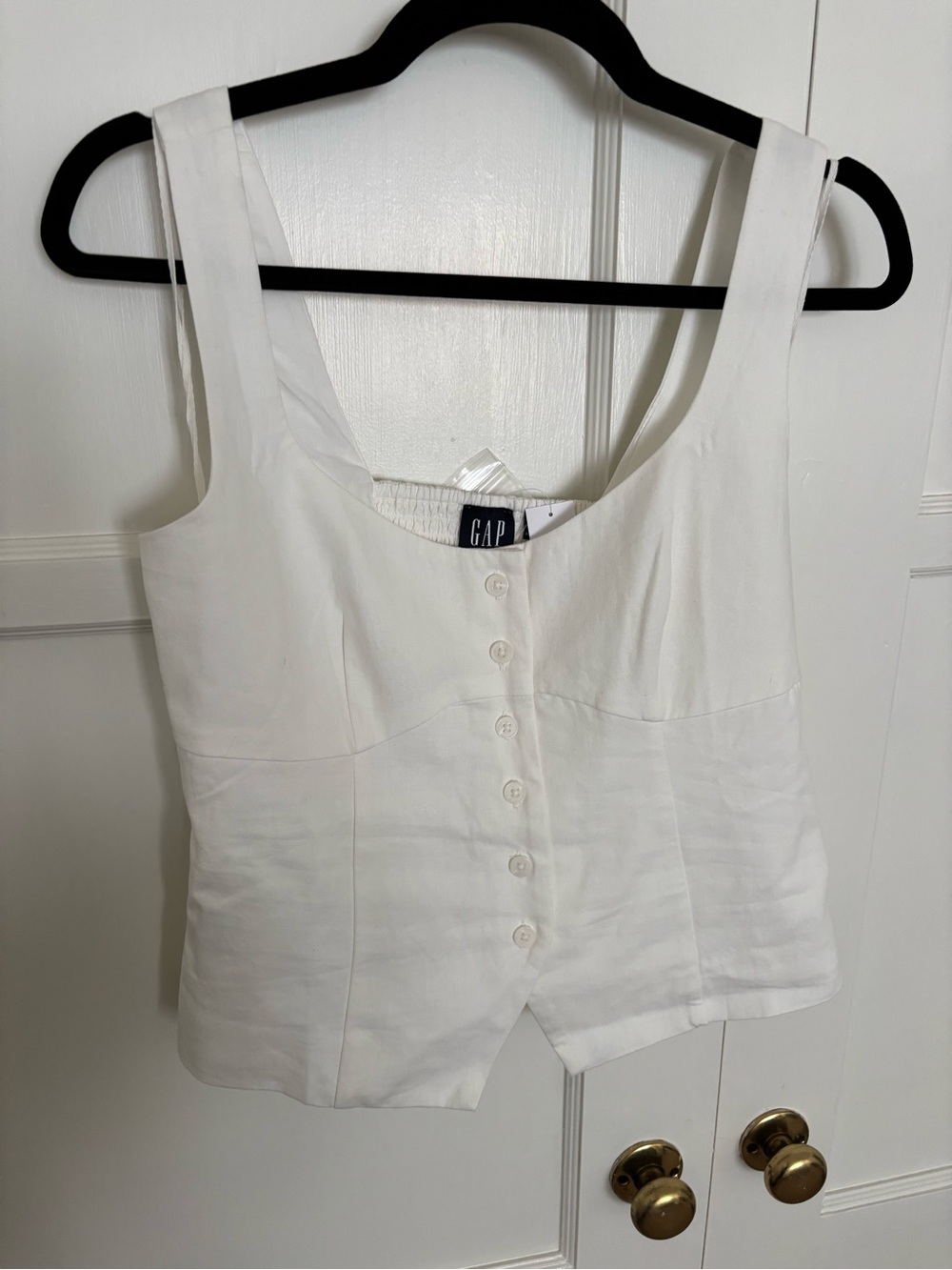 GAP White Button Front Corset Tank Top Size Medium NWT
